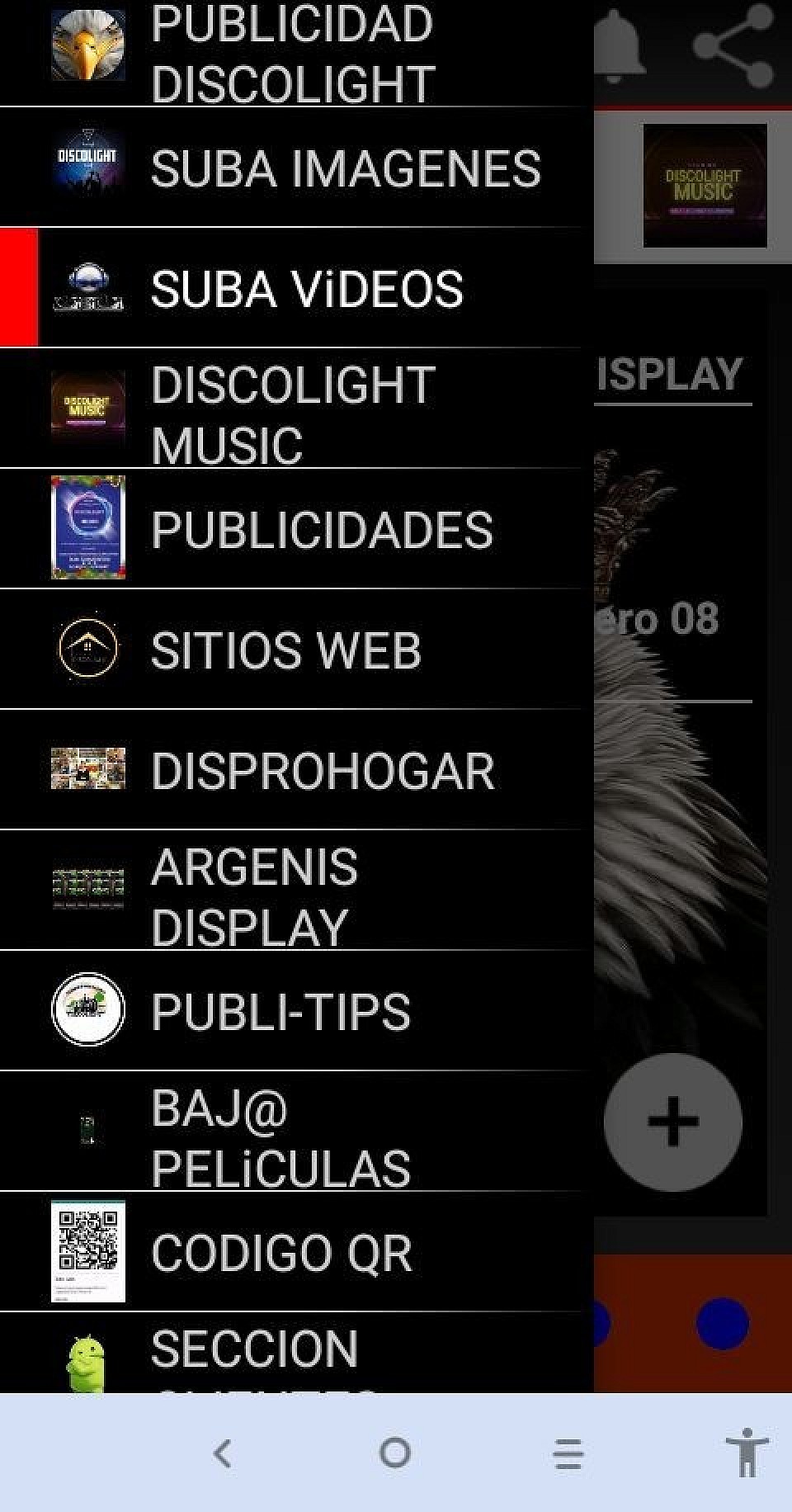 BOTON DE MENU DESPLEGABLE DE LAS SECCIONES ARRIBA A LA ISQUIERDA