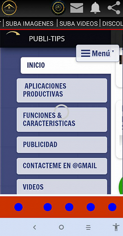 Información: visual en Menú: lo guiará a diferentes secciones
