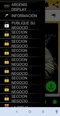 SECCIONES DEL MENU DE LA APP LOSSADA PARA NEGOCIOS Y COMERCIANTES EMPRENDEDORES DE VENTAS DE PRODUCTOS ENTRE OTROS